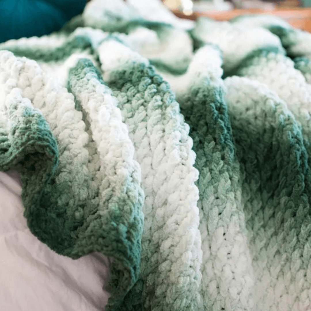 Chunky Evergreen Throw  (Digital PDF)