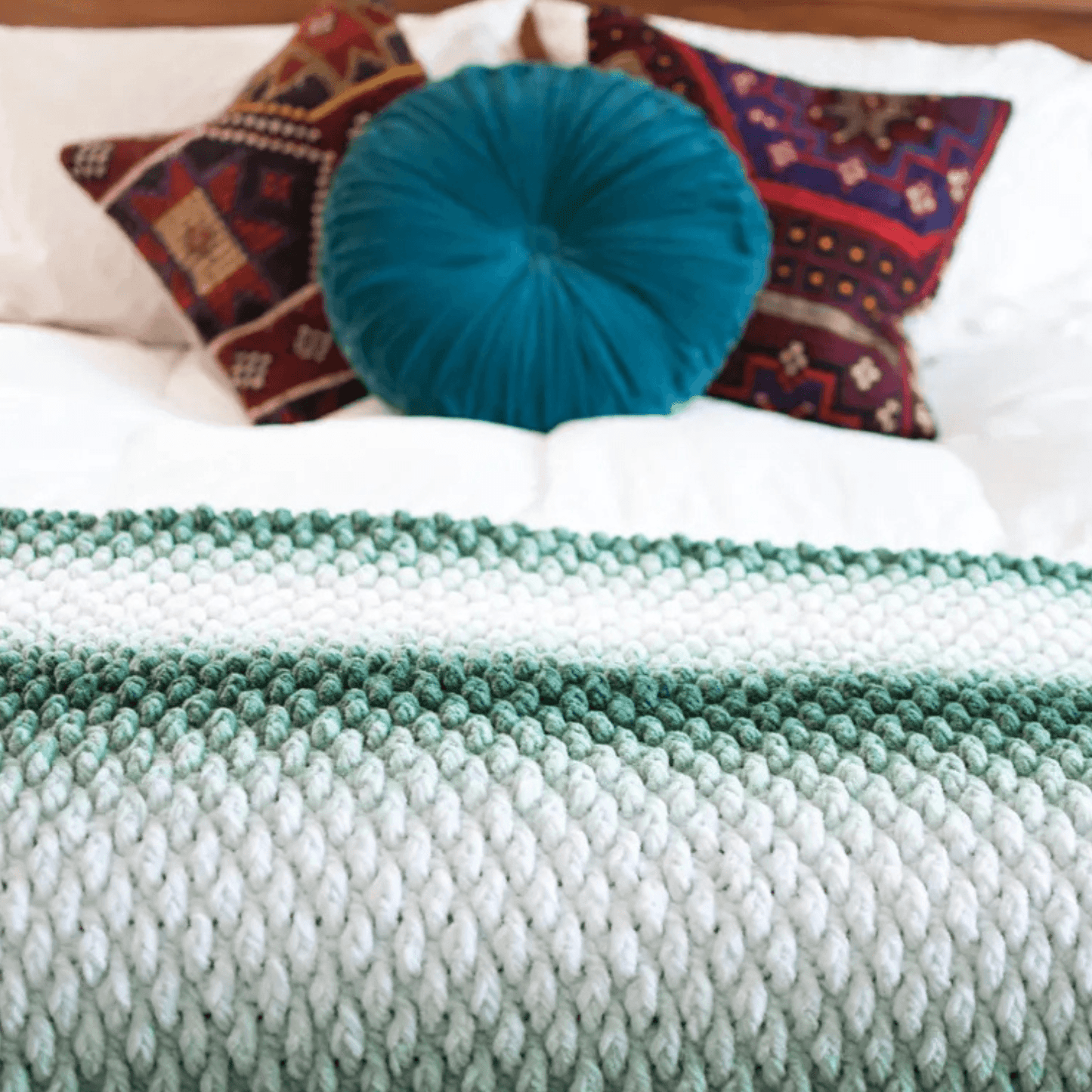 Chunky Evergreen Throw  (Digital PDF)