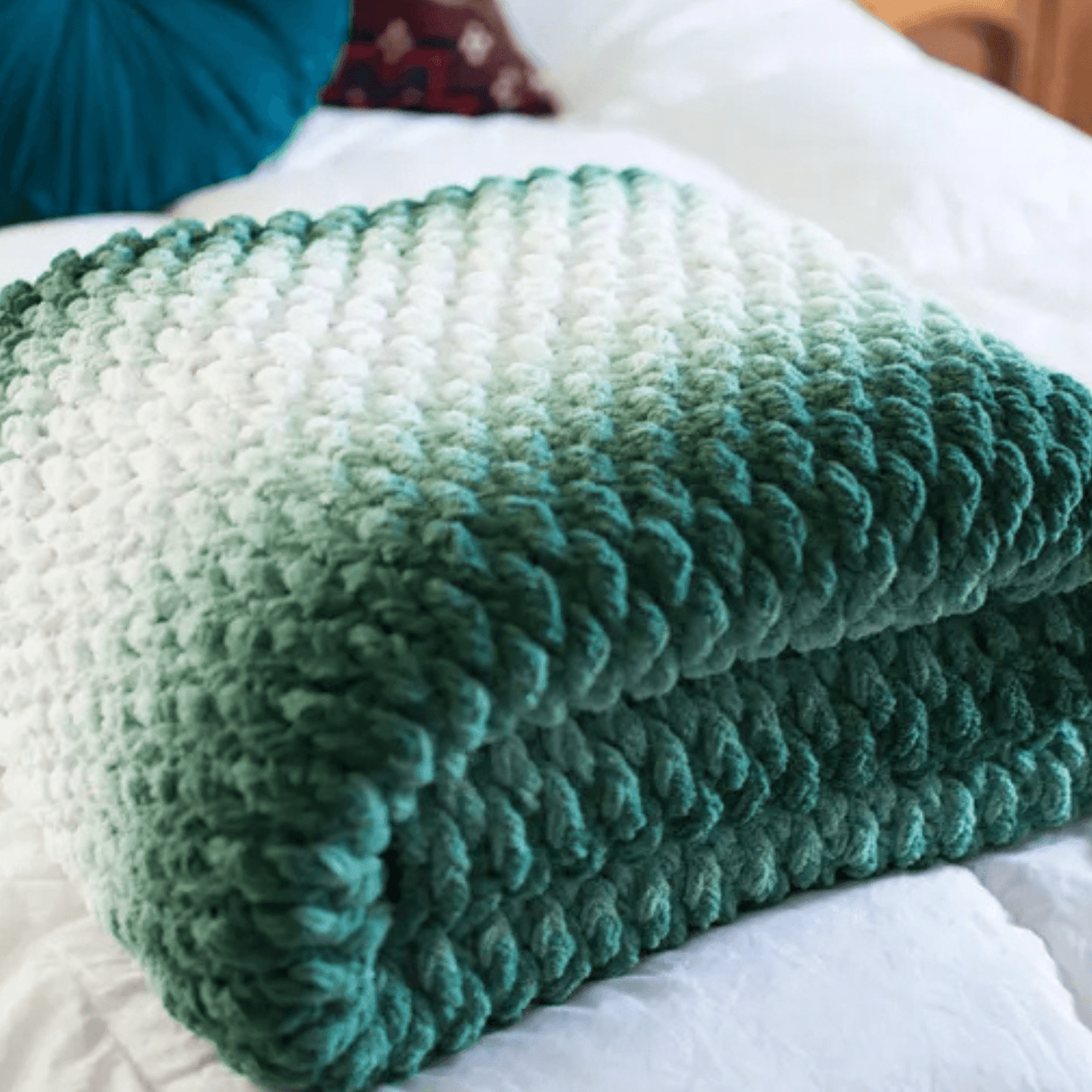 Chunky Evergreen Throw  (Digital PDF)