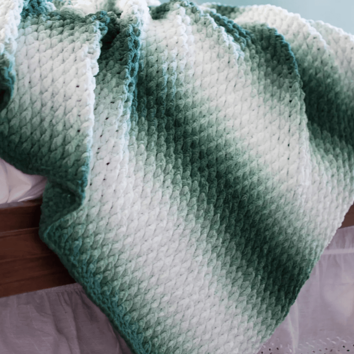 Chunky Evergreen Throw  (Digital PDF)