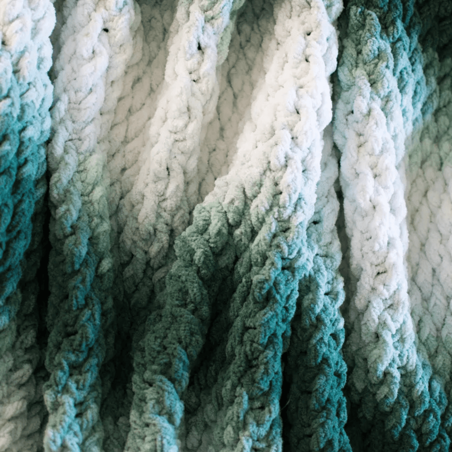 Chunky Evergreen Throw  (Digital PDF)