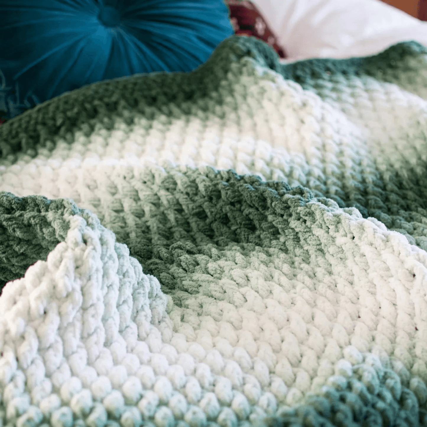 Chunky Evergreen Throw  (Digital PDF)