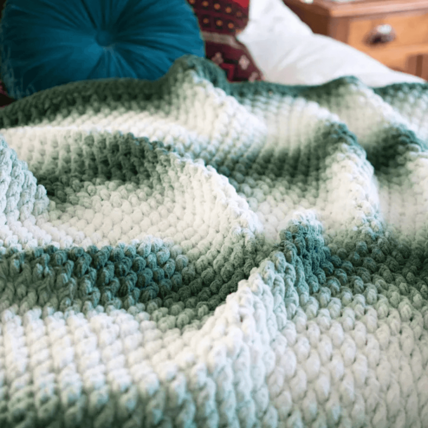 Chunky Evergreen Throw  (Digital PDF)