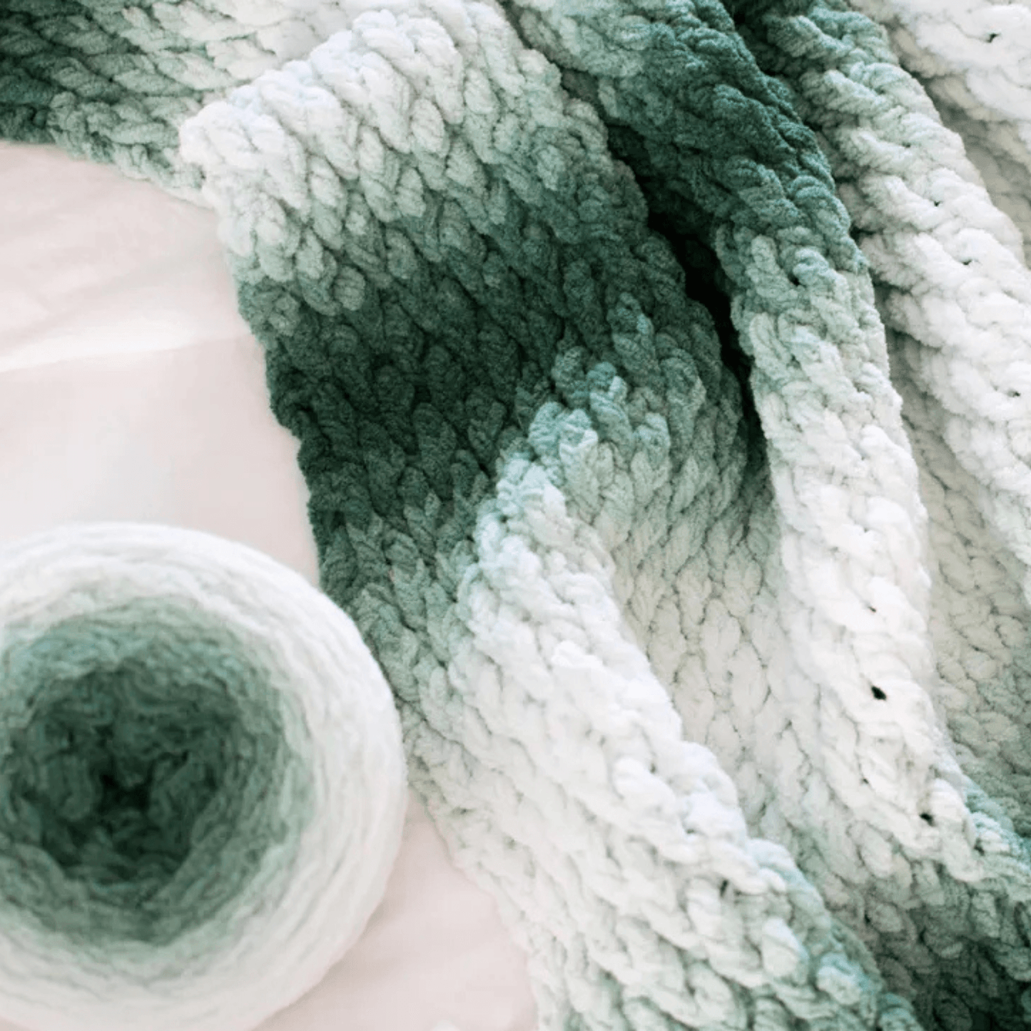 Chunky Evergreen Throw  (Digital PDF)